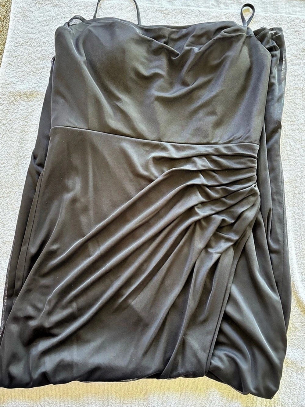 Ruched Maxi Dress in Black